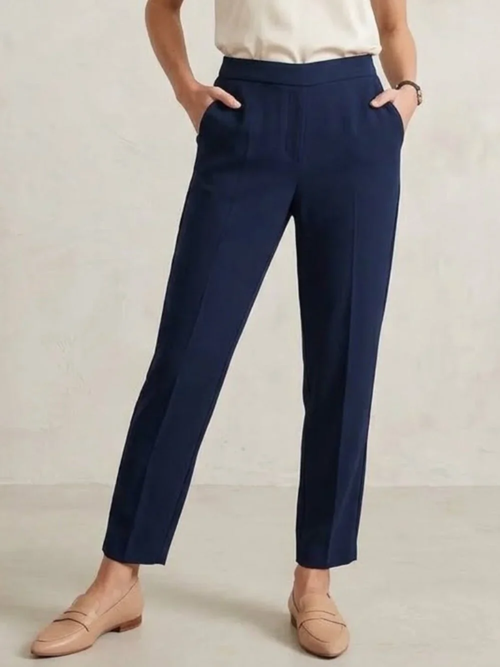 J. Crew Navy Blue Drapey Pull On‎ Pant Size 2